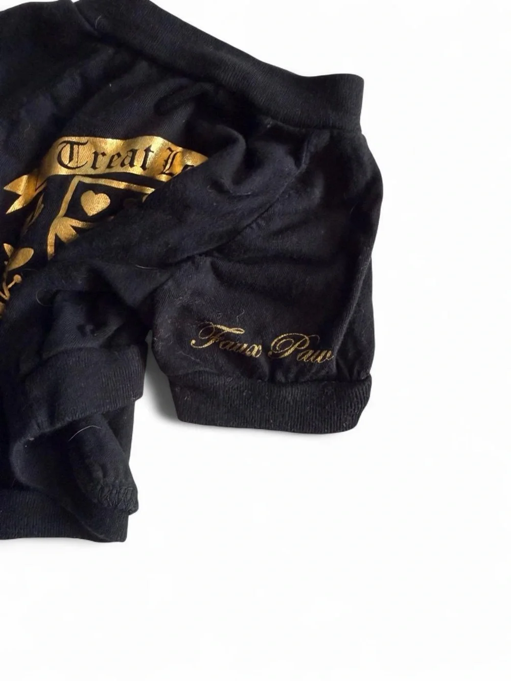 Treat Lover Black Gold Crest Dog Shirt Small